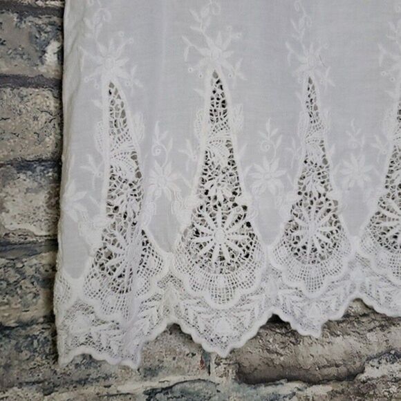 Women's ZARA Balletcore Scalloped Flowy Racerback Top White Size Small - Picture 5 of 7